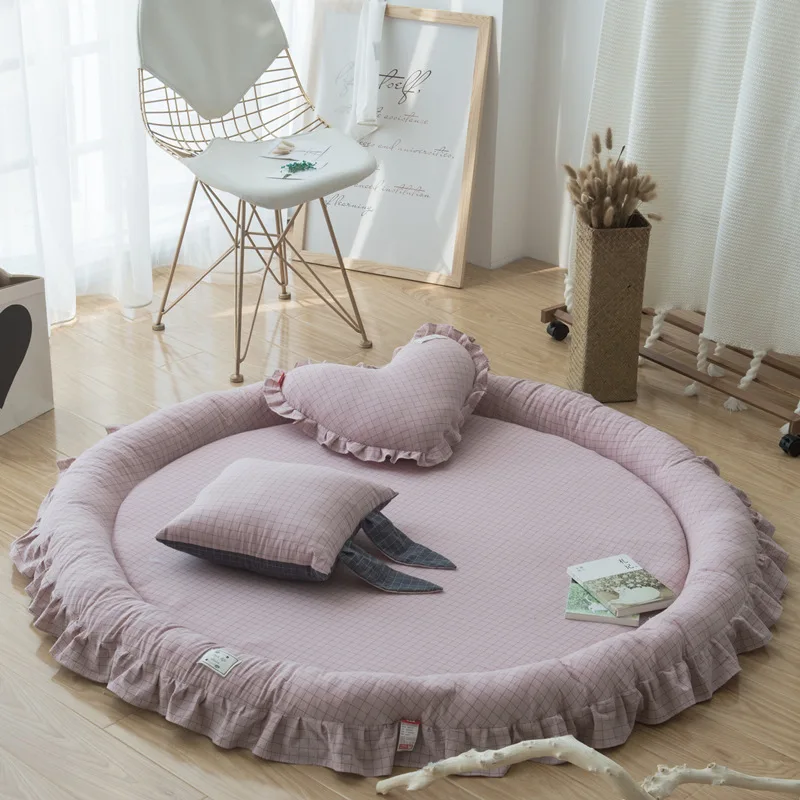 light purple Бантом ковер с refulles детский игровой коврик ковер 150*150 см домашний декор для детей коврик нескользящий; для пола коврики моющиеся съемный для маленьких мальчиков и девочек - Цвет: light purple