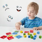 Настольные игры-кубики, развивающие игрушки, блоки для лица, кубик-конструктор, головоломка, Интерактивная настольная игра, вызов, обучающая игрушка-эмотикон