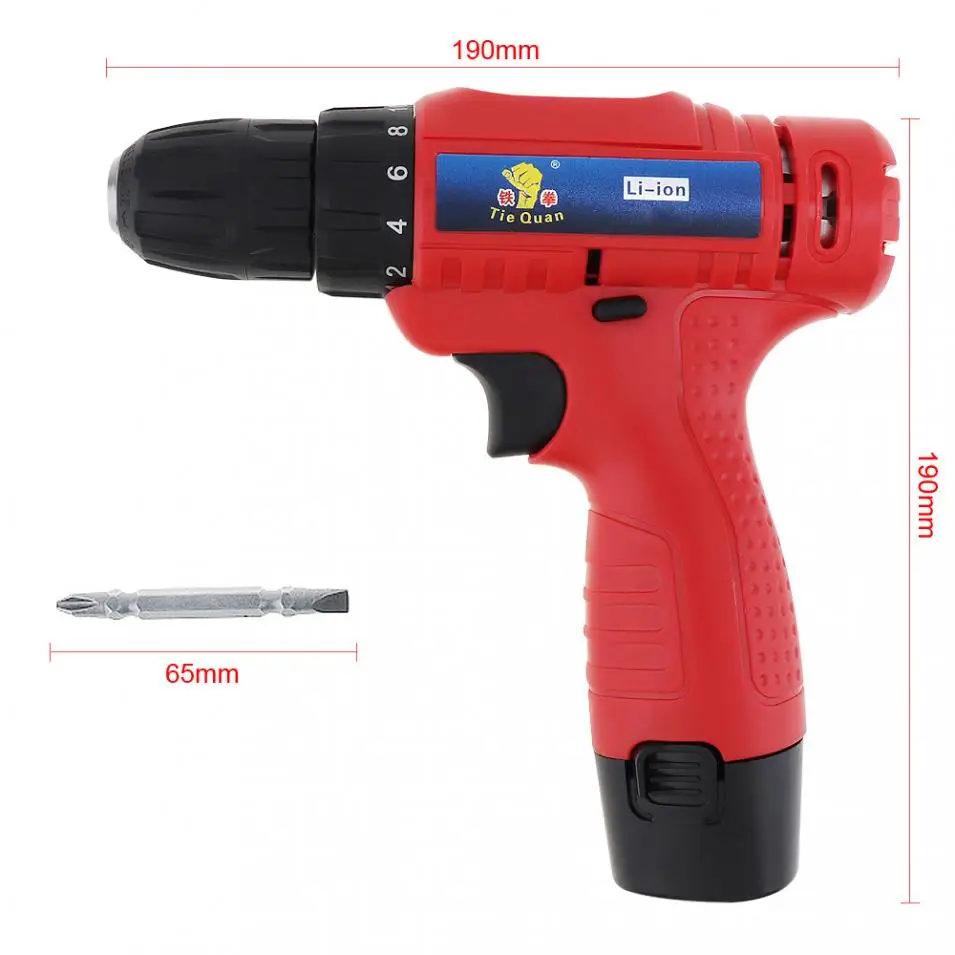 12V Cordless Electric Drill Screwdriver Power Tools with Rotation Adjustment Switch 18 Gear Torque for Handling Screws Punching |