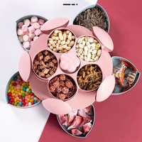 double layer rotating fruit tray creative candy box split dried fruit tray household