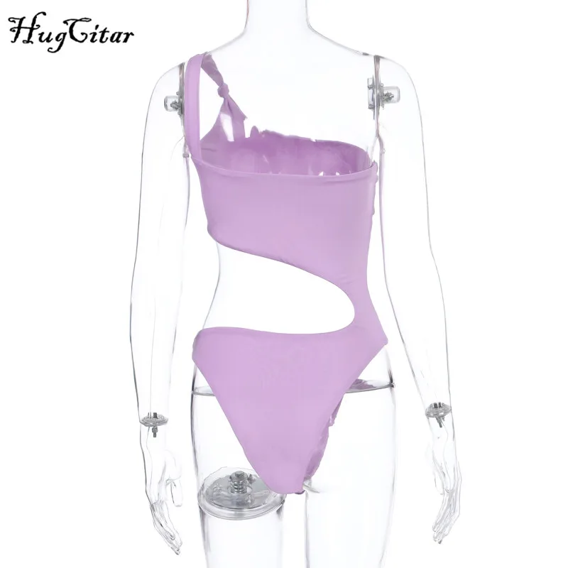 Hugcitar сексуальный боди без рукавов с одним плечом лето 2020 женская мода уличная