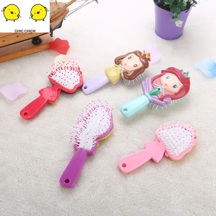 Мультяшная детская расческа 3D Принцесса Волосы Щетки Уход за волосами малышка