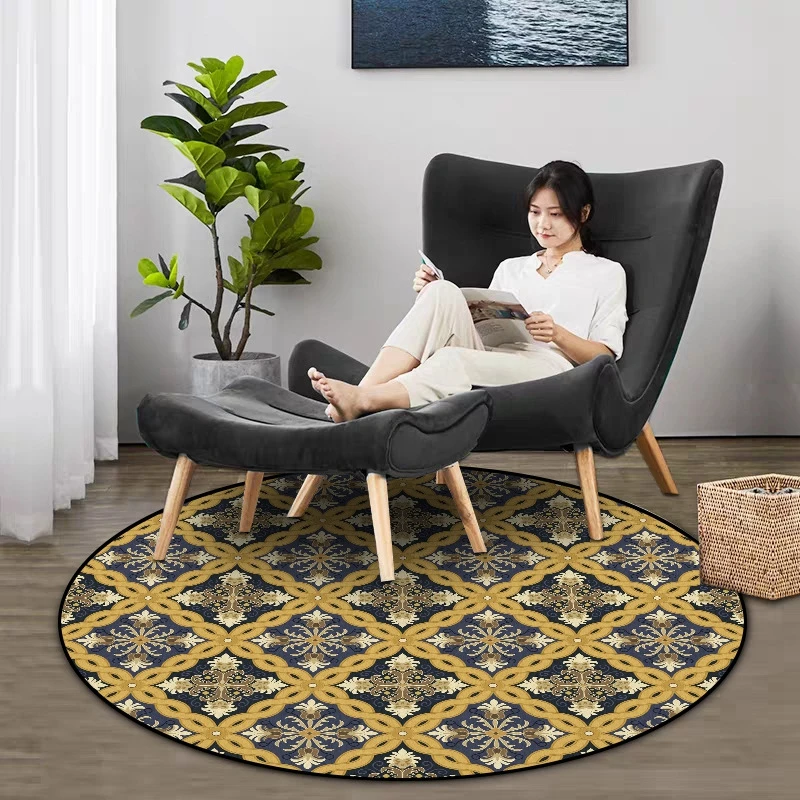 Круглые ковры в стиле Morroco ковер для гостиной спальни желтые Геометрические