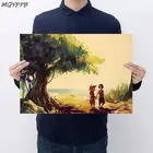 Аниме цельный персонаж постер из крафт-бумаги настенная наклейка подарок украшение товары для дома 50,5x35 см