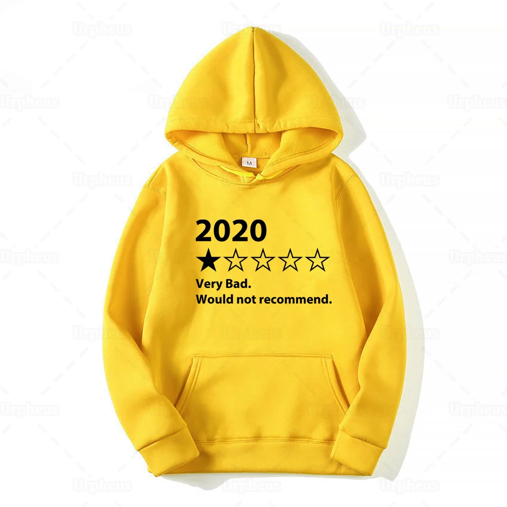 Очень плохо 2020 не рекомендую юморский свитер с капюшоном Harajuku стиль Забавный