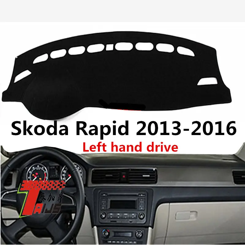 

Taijs LHD Polyester Fiber Car Dashboard Cover Dash for Skoda Rapid 2013 2014 2015 2016 Anti UV Sun Shade Protector