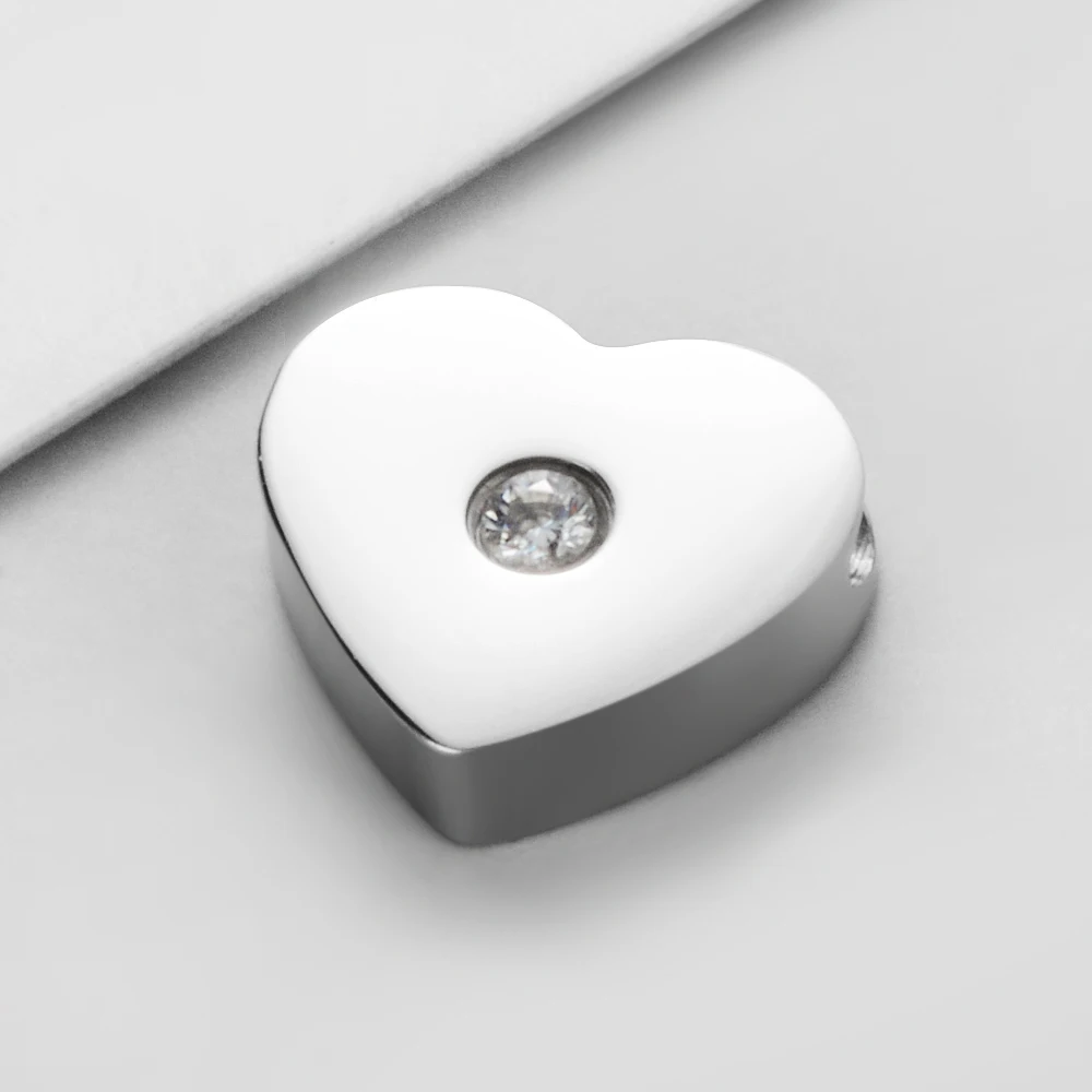 30pcs/Lot Mirror Polished Stainless Steel Heart Charm Beads Small Hole Bead for DIY Making Necklace Bracelet Jewelry Wholesale