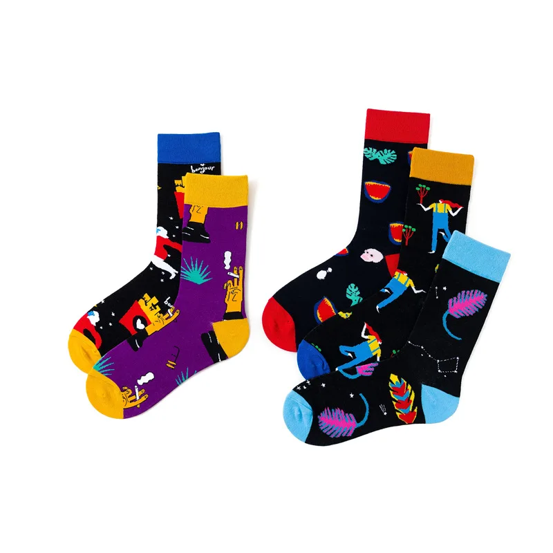 1 пара носков с принтом вечерние носки на Хэллоуин тыквы летучей мыши Мужские