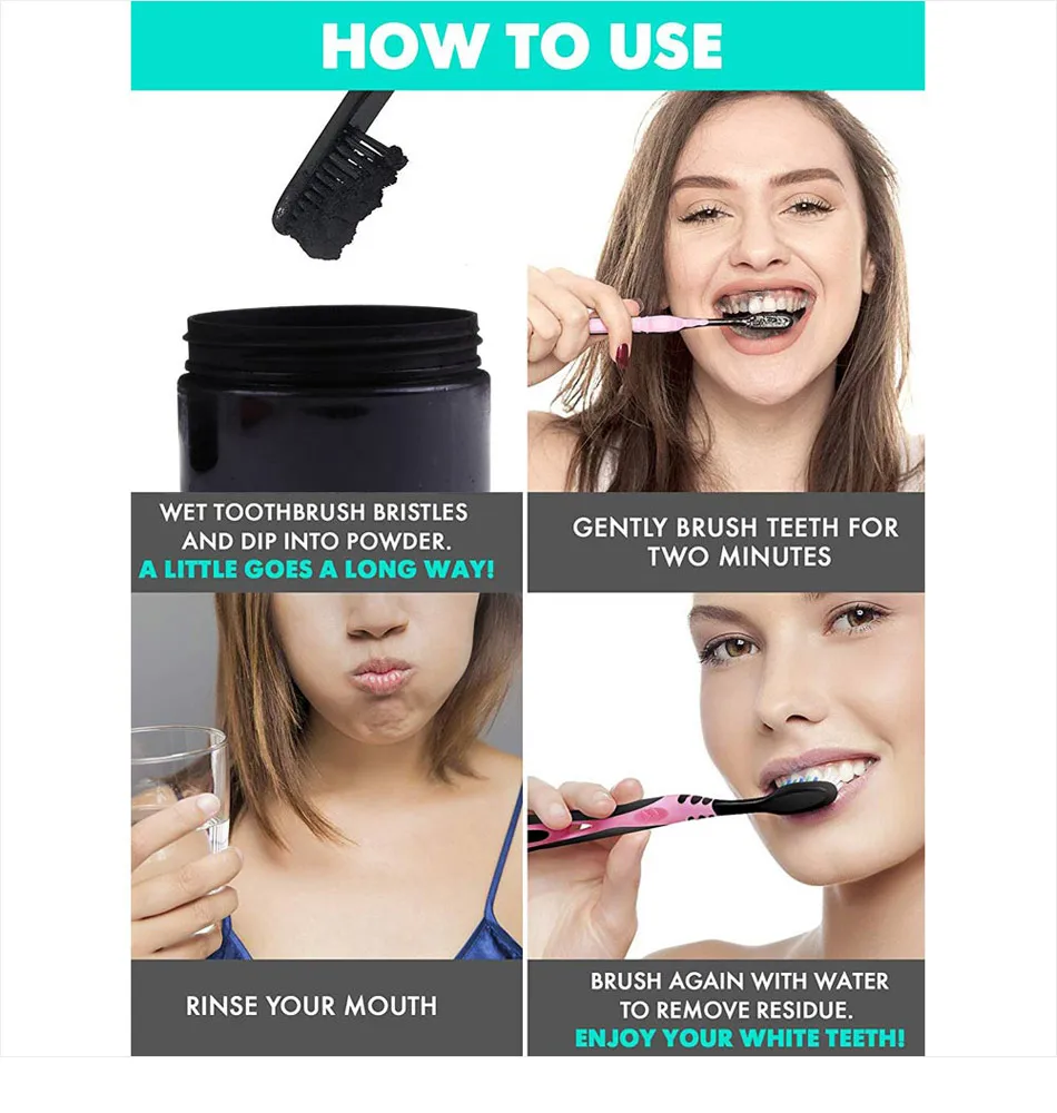 Порошок древесного угля для отбеливания зубов 30 г | Красота и здоровье