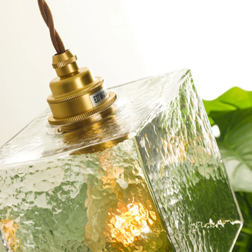 

Nordic LED Glass Pendant Lights Retro Decor Cafe Bar Restaurant Hanging Light Fixtures Living Room Bedroom Bedside Pendant Lamp