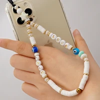 go2boho phone chain charm beads strap telephone jewelry evil eye mobile lanyard polymer clay letter love heishi wrist chais