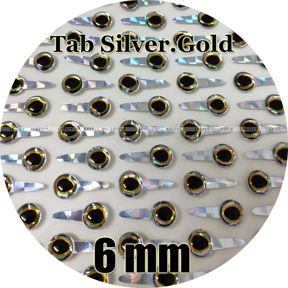 6 мм 3D Tab Silver.Gold / 300 мягкая формованная искусственная кожа вязание мушек джиг