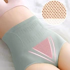 Трусики для коррекции живота, утягивающие бедра, с 3D сотами, треугольные дышащие трусики с завышенной талией, однотонные трусики