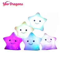creative toy luminous pillow soft stuffed plush glowing colorful stars cushion led light toys gift for kids children girls