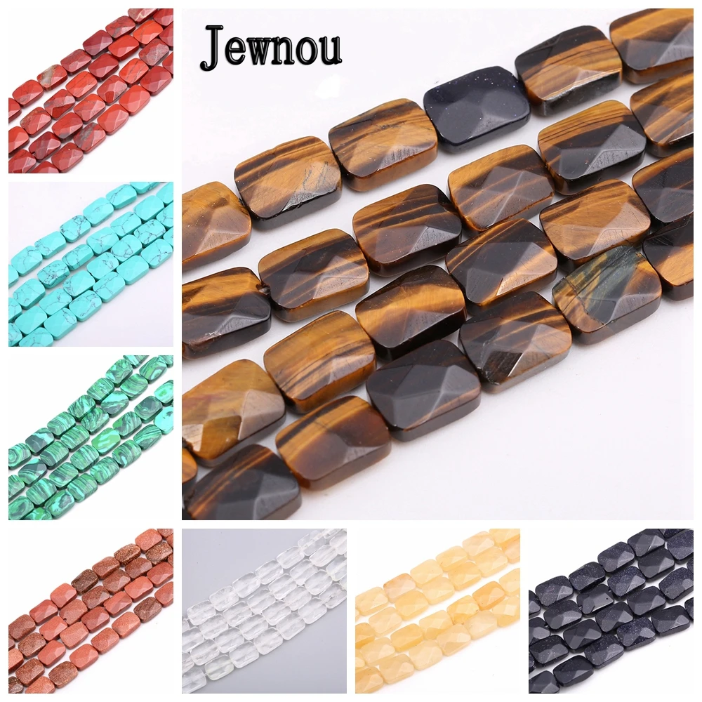 Jewnou Квадратные бусины с тигровым глазом 8 мм * 12 бусы DIY ожерелье Бирюзовый