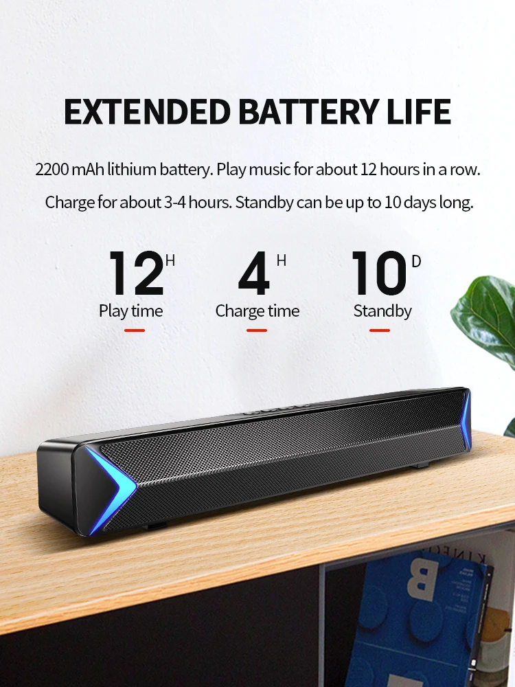 

Wireless Bluetooth 5.0 Speaker Boombox Soundbar tv subwoofer Portable Bookshelf Speakers Column Loudspeaker TF/Aux for Computer