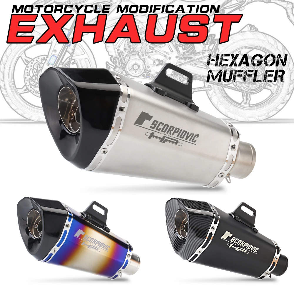 

Universal Motorcycle Exhaust Escape Moto Muffler DB killer For ZX6R ZX10R NINJA 250 400 Z750 Z800 Z900 R3 R1 MT07 MT09 FZ1 FZ8B