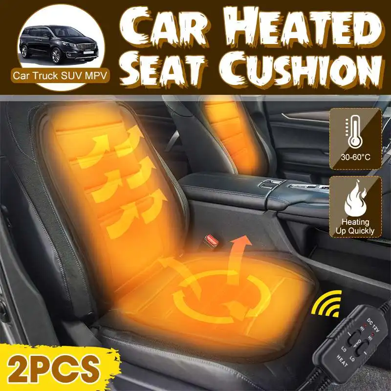 

12V 2 Pcs Heated Car Seat Cover Heating Electric Car Seats Cushion Hot Keep Warm Universal For Car Truck SUV MPV And RV Seats