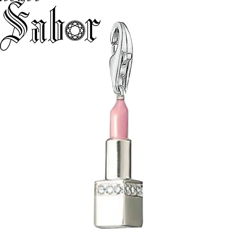 Подвеска Шарм розовая помада модное ювелирное изделие трендовый подлинный