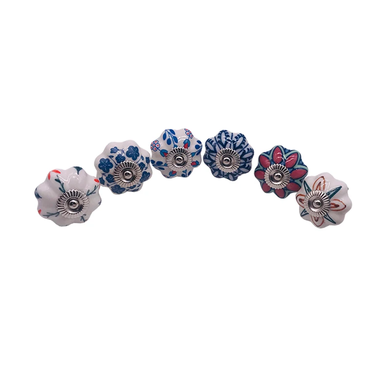 Декоративная ручка для двери ручной работы керамические ручки ящиков синяя