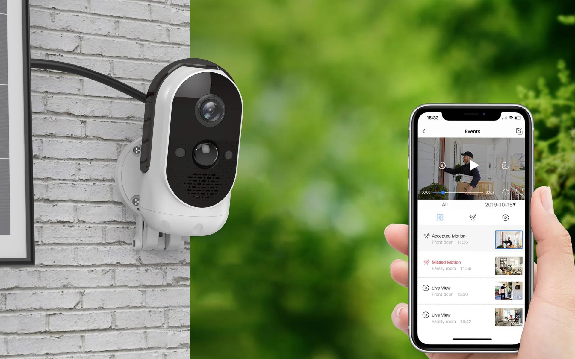 

Solar Wifi camera 1080p low power smart waterproof battery camera