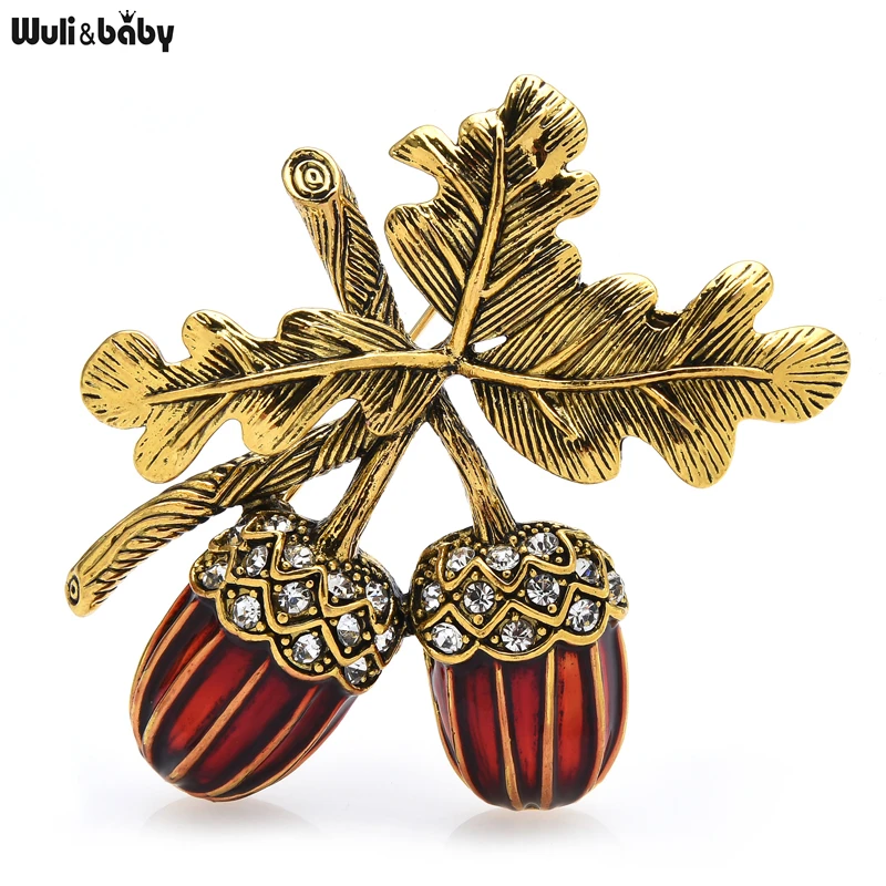 

Wuli&baby Vintage Pine Cones Brooches For Women Unisex 2-color Enamel Pine Nuts Brooch Pins New Jewelry Gifts