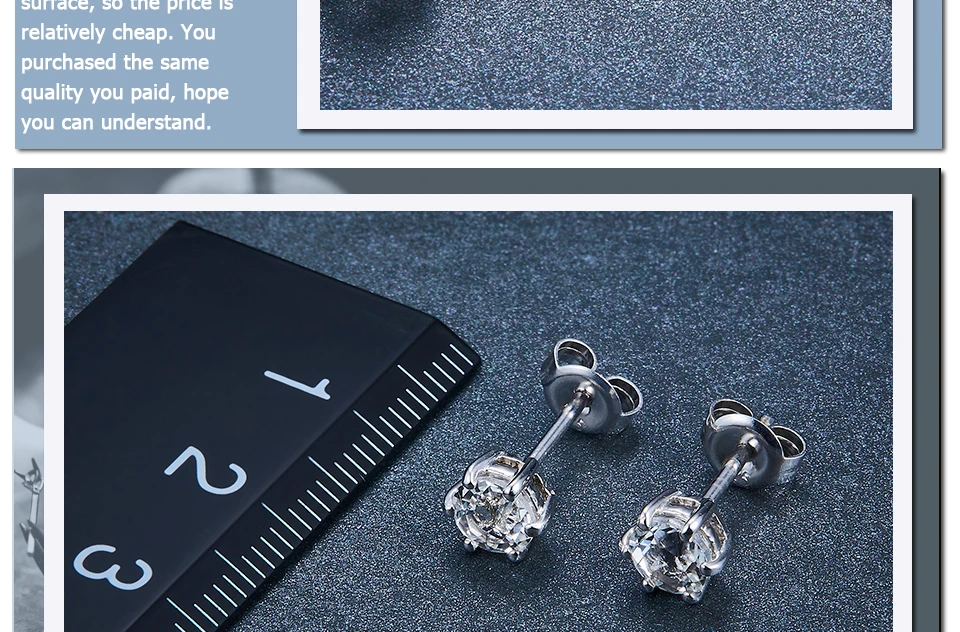 Hutang 1.3ct натуральный драгоценный камень белый топаз серьги гвоздики в 925 пробы серебро свадебные ювелирные изделия для женщин Шесть зубец