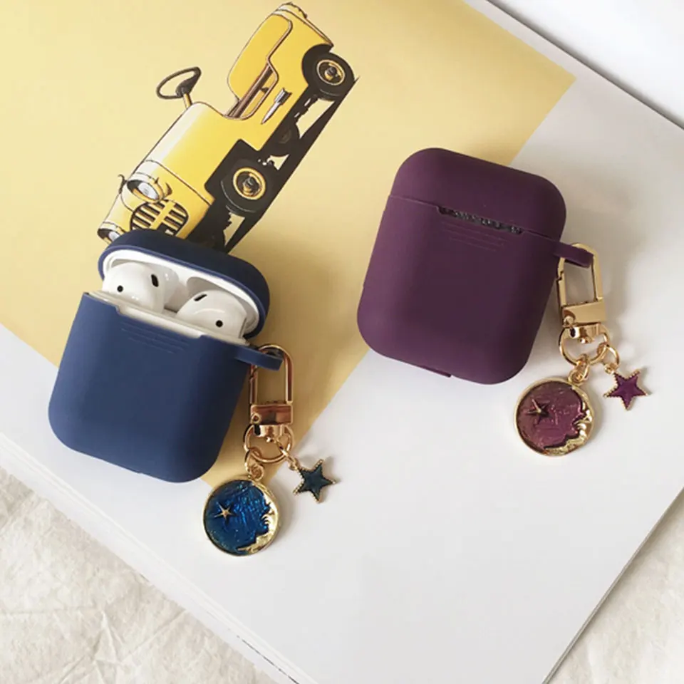 Силиконовый чехол с космическим космонавтом для Apple Airpods 1, 2, аксессуары, защитный чехол, сумка, чехол для наушников, брелок для ключей