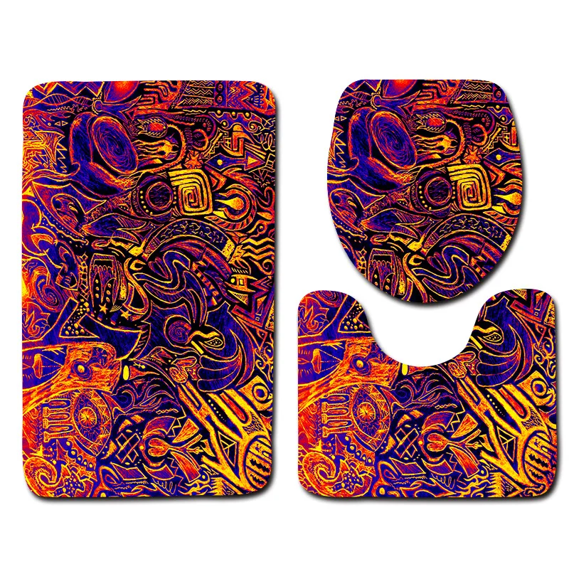 Zeegle коврик для унитаза с геометрическим принтом нескользящий ванной рисунком