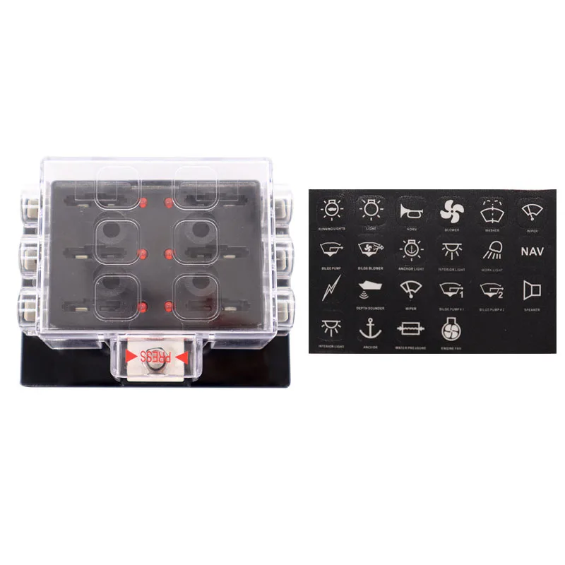 Модифицированный блок предохранителей для автомобиля и яхты многоканальный со