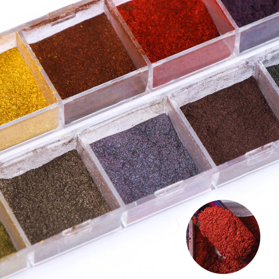 1 коробка пигмент для ногтей 5D кошачий глаз блестящий порошок Гель-лак зеркальная