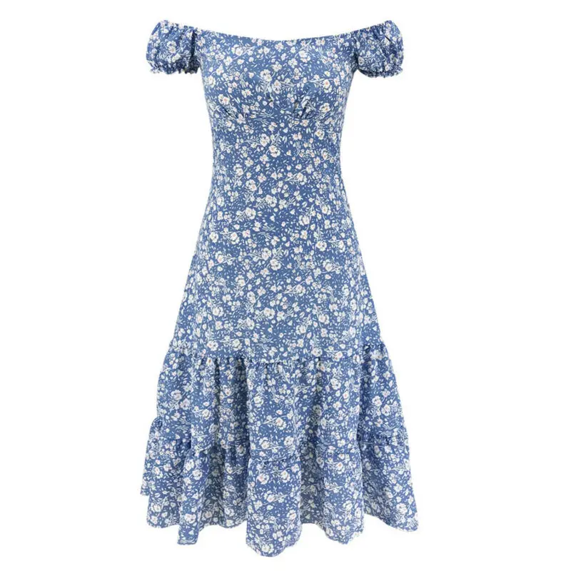 

Women Floral Off Shoulder Maxi Dress Lady Party Beach Cross Slim Sundress Dress