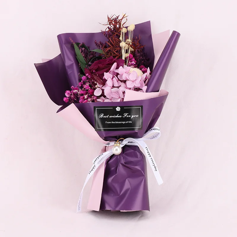 Букет вечных цветов Подарочная коробка букет на Рождество Новый Год день