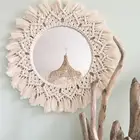 Нордическое плетеное вручную зеркало для макияжа гобелен спальня B  B зеркало для макияжа гостиная подвесное зеркало мягкое украшение для стен