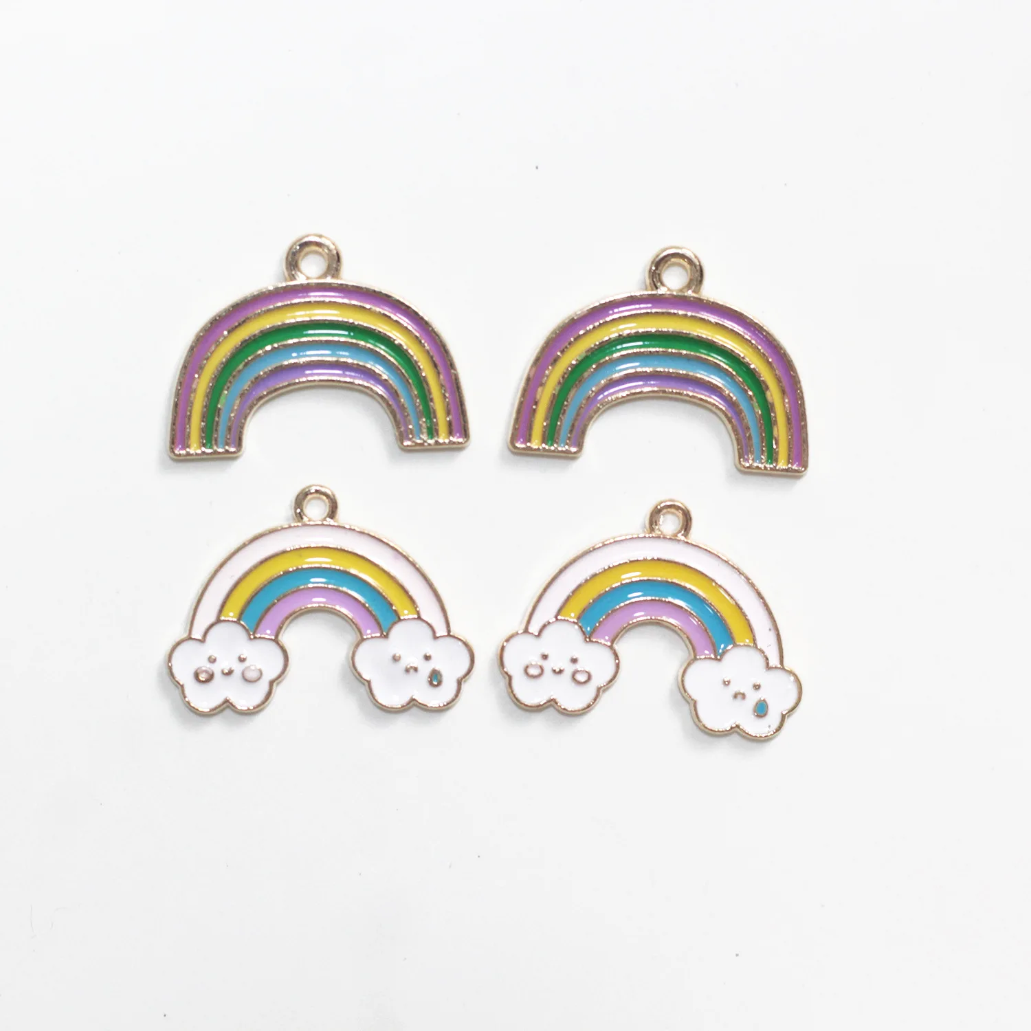 

Cute 10pcs/lot Cartoon Rainbow Cloud Smile Charms for Jewelry Making Handmade Pendant Earrings Bracelet Crafting Charm