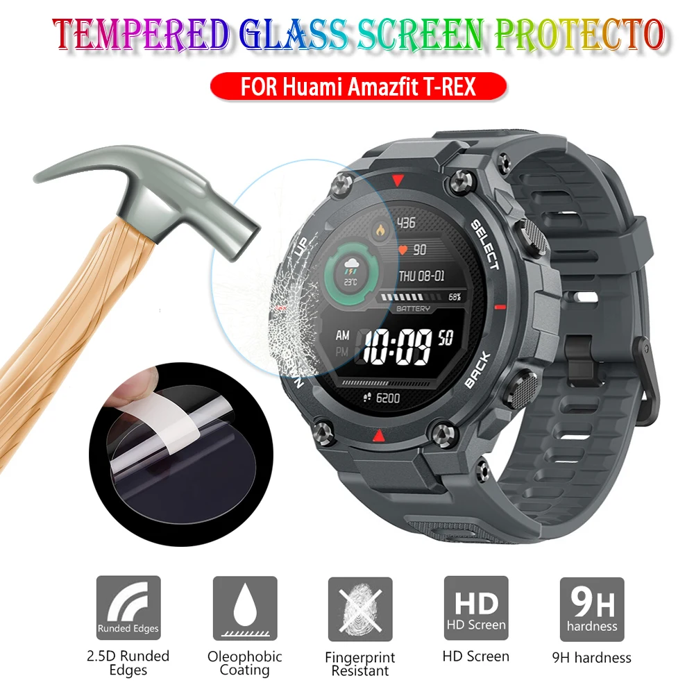 

Защитная пленка из закаленного стекла для смарт-часов Xiaomi Huami Amazfit T-Rex/Pro, защита экрана смарт-часов, аксессуары 9H HD