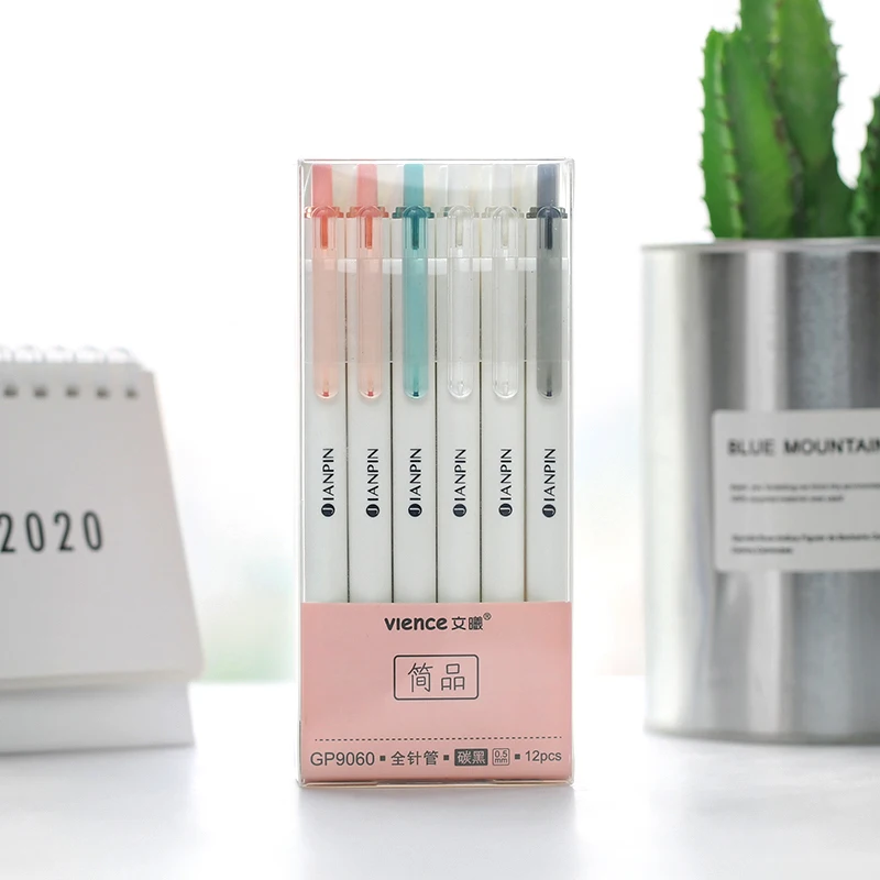 Гелевые ручки 12 шт./кор. канцелярские принадлежности для журналов корейские