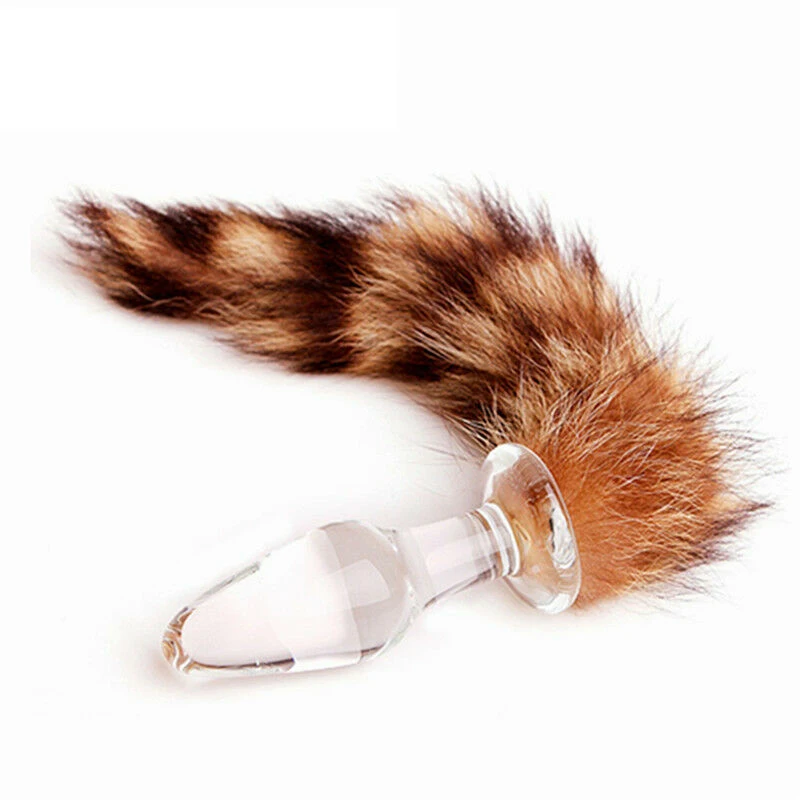 Анальная затычка в Стекло анальный Вилки лисий хвост во главе с стеклянный