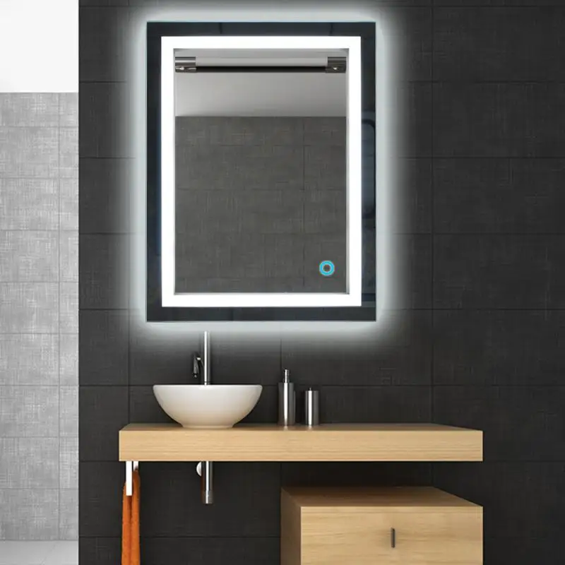 

Bath Mirror Lighted Vanity Mirror Make Up Cosmetic Wall Mounted 5050LED Home Bathroom Mirror Touch Button Illuminated Mirror HWC