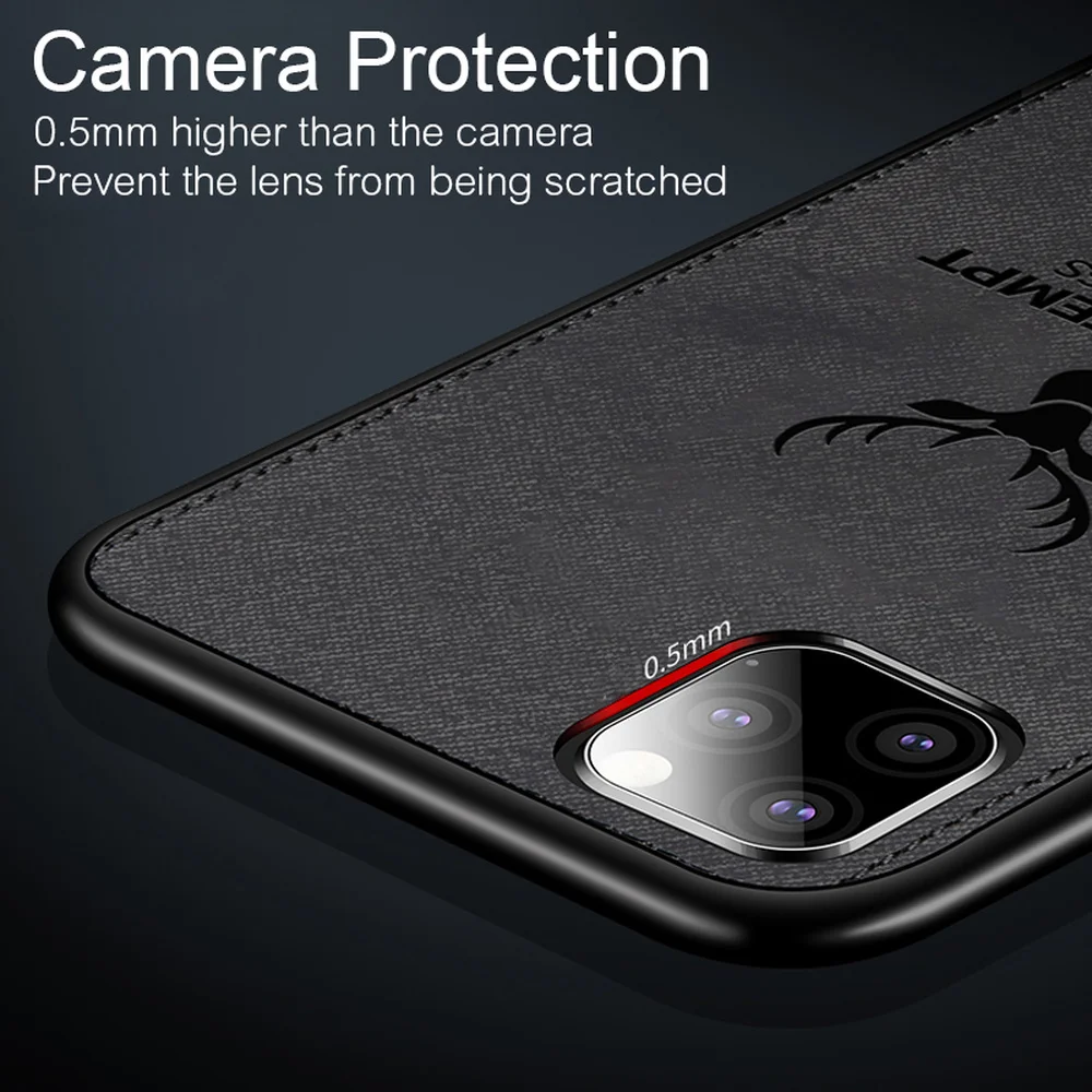 Шокопрочный чехол для iPhone 12 Pro Max Mini 13 11 PRO MAX MINI из силикона с тканью оленя для XS X XR.