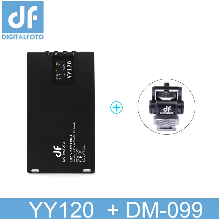 DF YY120 светодиодный 10 Вт двухцветная диммируемая ультратонкая панель света для vlogging видео DSLR YouTube фотостудии - Color: YY120addDM099