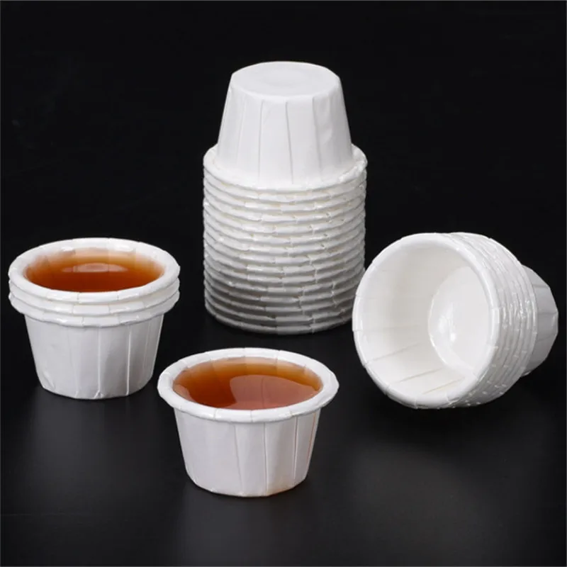 

100 Pcs Disposable Small Paper Cup Tasting Yogurt Tea Drink Try Mini Cups 15Ml Coated Paper Case