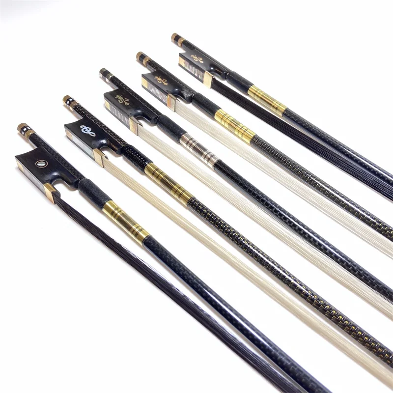 New Professional Carbon Fiber Various Styles Violin Bow 4/4 - 1/4Full Size Ebony Wood Natural Hair | Спорт и развлечения