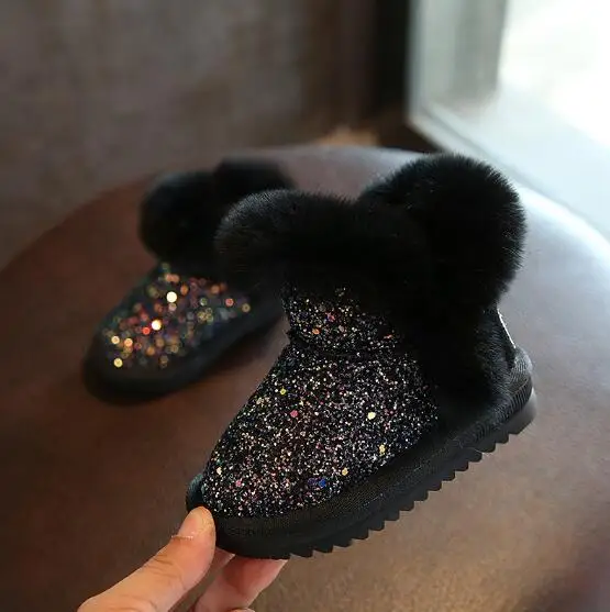 Детские зимние ботинки 2020 теплые с кроличьим мехом для девочек детская