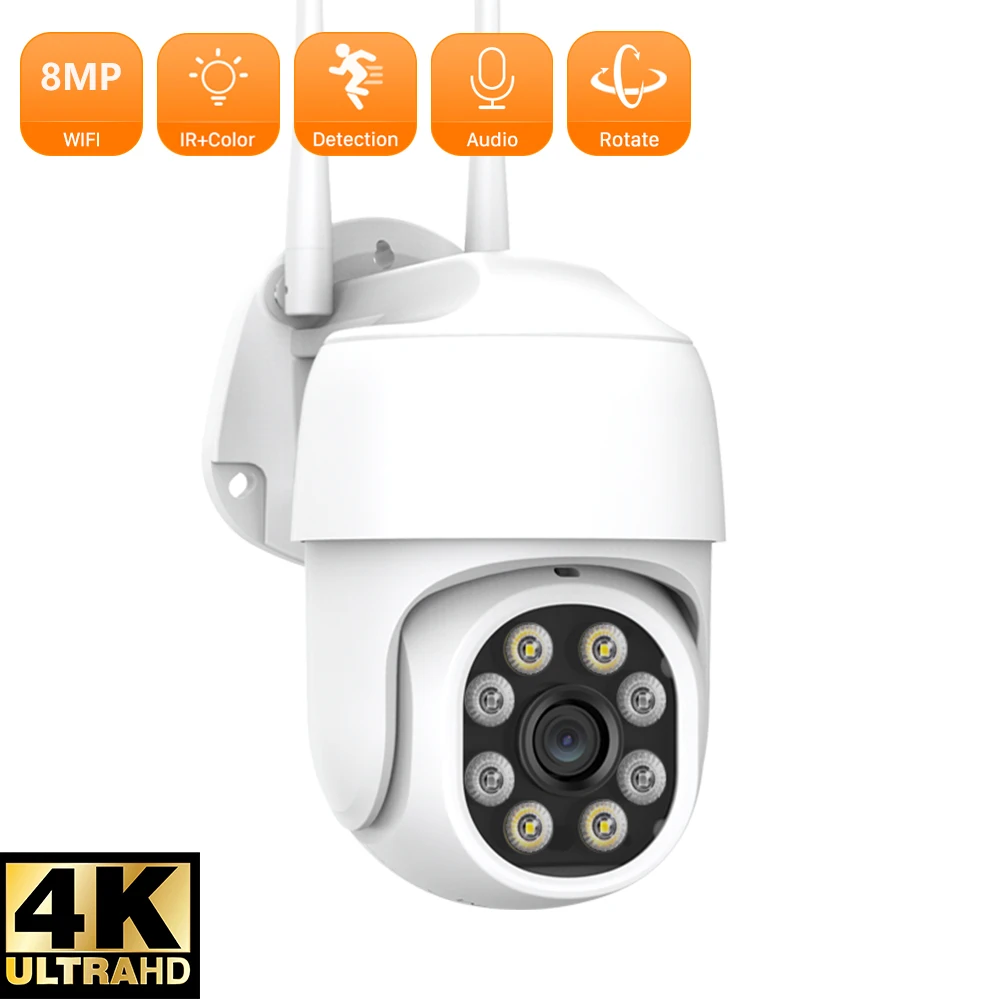 

UHD 8MP 4K IP Camera 5MP Smart Home Two Way Audio Outdoor Wifi Camera ICSEE 2MP P2P 5X Zoom Color Night Vision CCTV Camera
