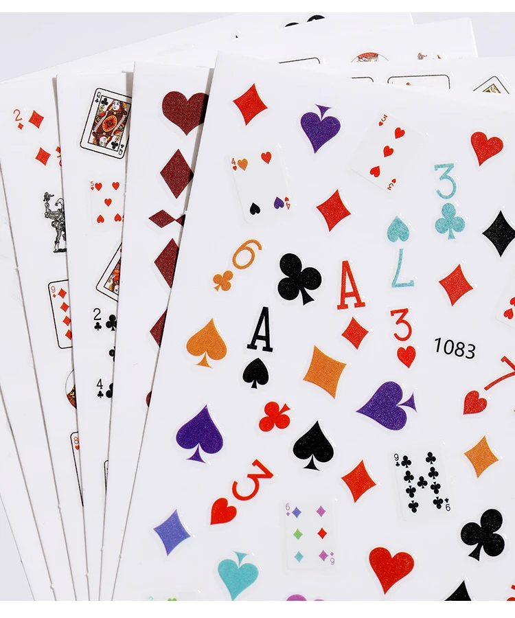 

3D квадратные цветущие сливы, игральные карты, искусство ногтей, фотоклейкие маникюрные наклейки для ногтей 2021