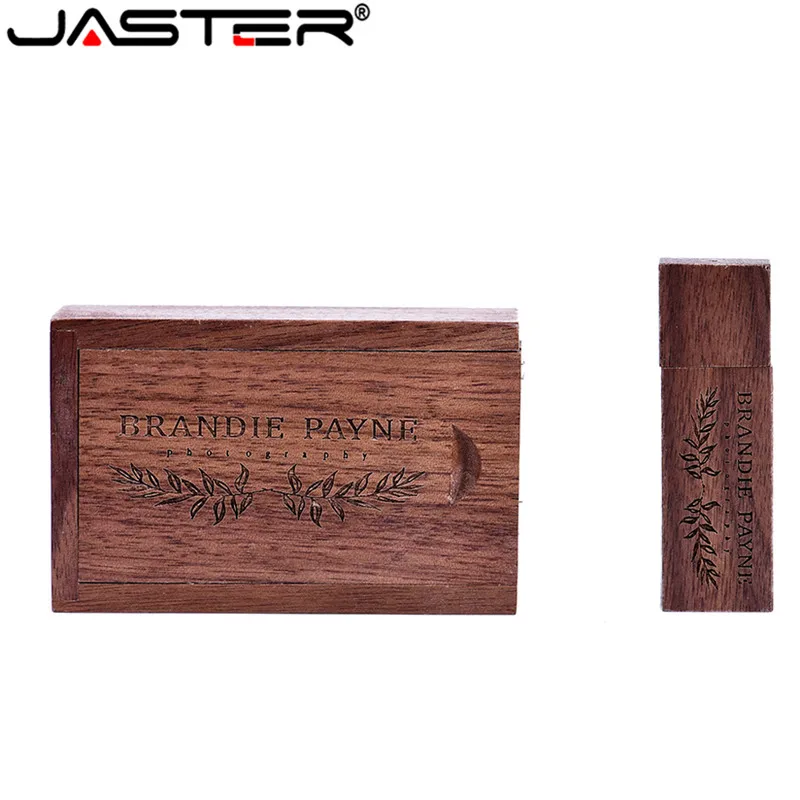 Usb флеш накопитель JASTER в деревянной коробке с гравировкой логотипа 4 ГБ 8 16 32 64 usb 2 0