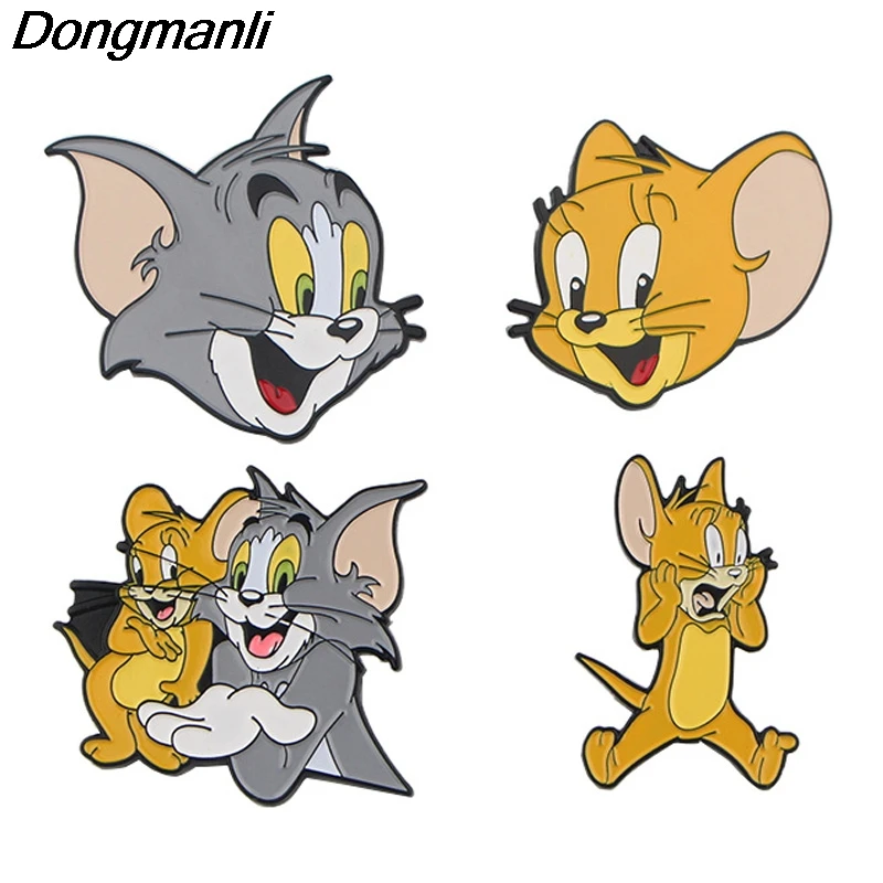 P4055 Dongmanli металлические эмалевые булавки и броши в форме кота булавка для лацкана