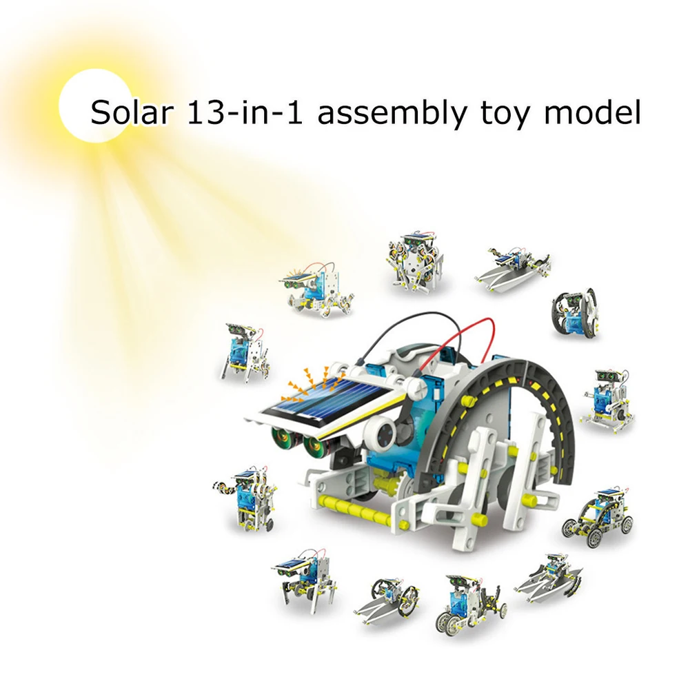 13 in 1 DIY Educational Solar Robot Kit Energy Model Assembled Novelty Children Scientific Enlightenment Toys | Игрушки и хобби