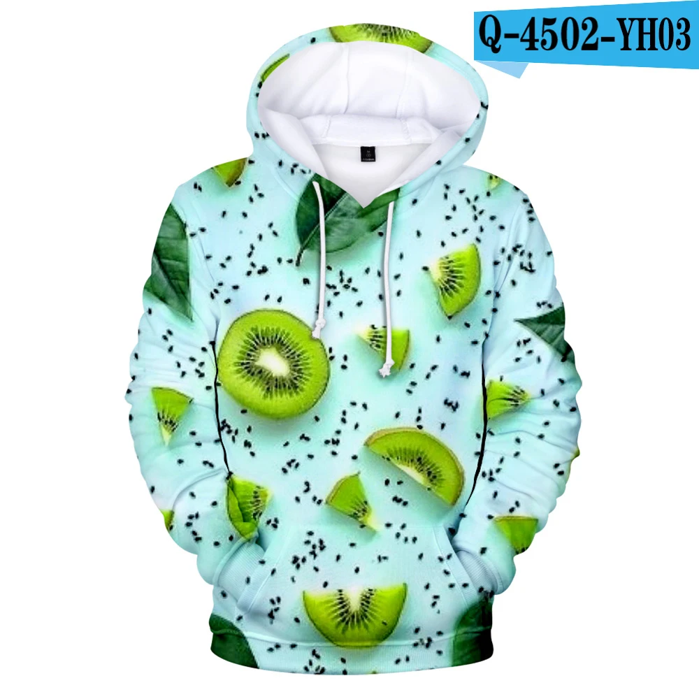 Толстовки с 3D принтом фруктов для мужчин/женщин свитшоты длинными рукавами Осень